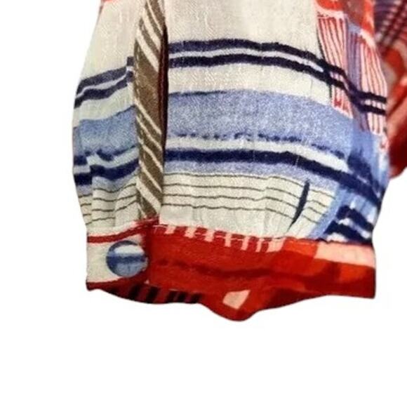 Maeve Anthropologie Lila Plaid Button Tiered Tunic Shirt Blouse Size Medium - Picture 6 of 6